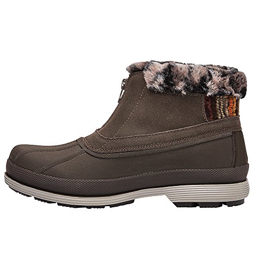 Propét Womens Lumi Ankle Zip Snow Boot, Brown, 11 Wide US