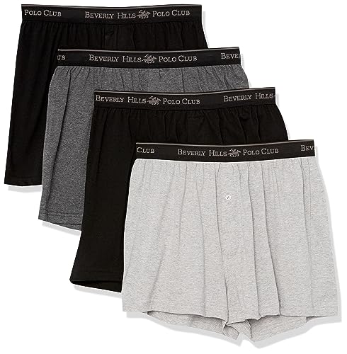 Beverly Hills Polo Club Men's 4 Pack Knit Boxer Shorts