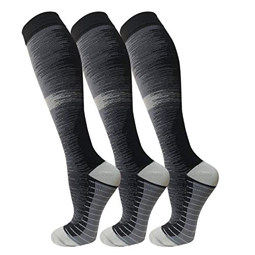 FuelMeFoot 3 Pack Copper Compression Socks - Compression Socks Women & Men Circulation - Best for Medical,Running,Athletic