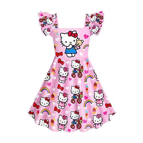 YY-one Toddler Girls Casual Dress Kids Square Neck Dress Home Party Play Wear