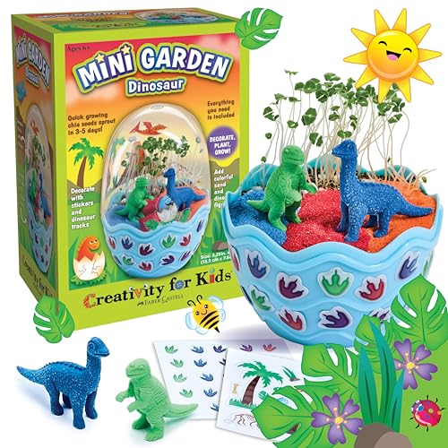 Creativity for Kids Mini Garden Dinosaur: Terrarium Kit for Kids - Dinosaur Crafts for Boys, Dinosaur Toy and Science Kit for Kids Ages 6-8+, Small Gifts for Kids