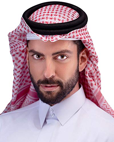 HOMELEX Keffiyeh Arab Head Scarf for Men Sheikh Muslim Turban Saudi Dubai Headwear