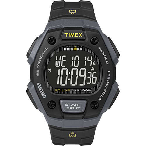 TIMEX Men's IRONMAN Classic 30 38mm Watch – Gray & Black Case Negative Display with Black Resin Strap