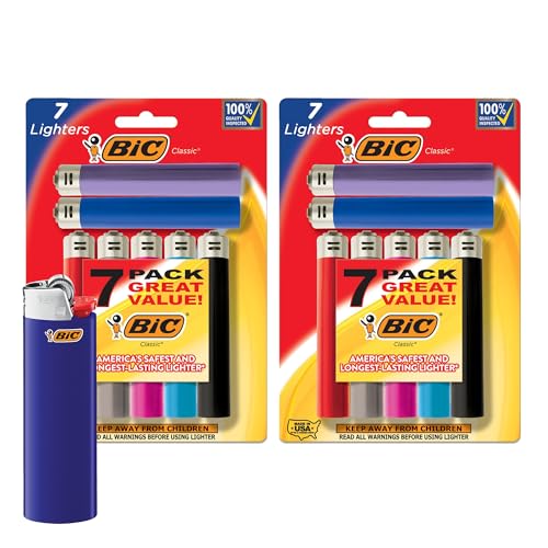 BIC Maxi Pocket Lighter, Classic Collection, Assorted Unique Lighter Colors, 14 Count Pack of Lighters