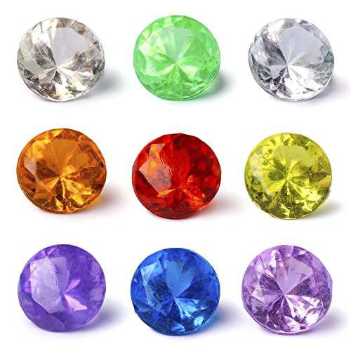 Gems for Crafting - Large Diamond Gemstones for Craft - 10,6 oz Gems in Jar - Vase Filler - Table Scatters Decor - Fish Tank Fake Rocks - Jewels for Crafts