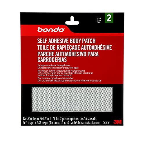 Bondo Self-Adhesive Body Patch, For Large Rust-Outs and Damaged Areas, 2 Patches, 5.9 in x 5.8 in, 2 Patches