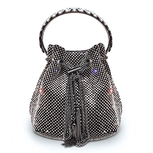 AOYUNHUI Shoulder Handbag Rhinestone Hobo Bag for Women Chic Evening Handbags Purse Bling Hobo Bag Shiny Bucket Bag