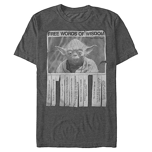 Men's Star Wars Yoda Words of Wisdom T-Shirt - Charcoal Heather - Large