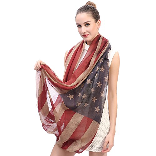 Tovip Vintage America Flag Scarf, Unisex Fashion Shawl Scarf, Infinity Shawl Scarf
