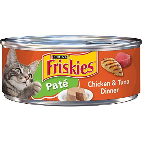 Purina Friskies Pate Wet Cat Food, Chicken & Tuna Dinner - (Pack of 24) 5.5 oz. Cans