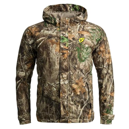 SCENTBLOCKER Blocker Outdoors Drencher Lightweight Breathable Waterproof Camo Rain Jacket (RT Edge, Large)