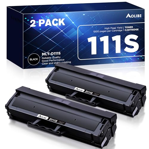 AOLIBE MLT-D111S Toner Cartridge High Yield Compatible for Samsung MLT-D111S 111S MLT111S D111S Work with Samsung Xpress M2020W M2070FW M2070W M2020 M2024W Printer (2 Black)