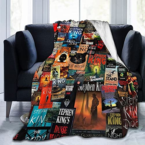 The Full Collection of Stephen King Books Flannel Blanket Lightweight Cozy Bed Blankets Soft Throw Blanket Fit Couch Sofa Suitable for All Season50 X40