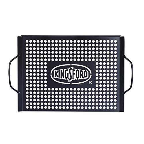 Kingsford Heavy Duty Non-Stick Grill Topper | Non-Stick, Rust Resistant Grill Pan with Handles | Easy to Use BBQ Grill Accessories Made from Durable Carbon Steel | Kingsford Grill Accessories