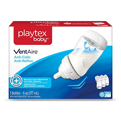 Playtex Baby VentAire Bottle, Helps Prevent Colic and Reflux, 6 Ounce Bottles, 3 Count