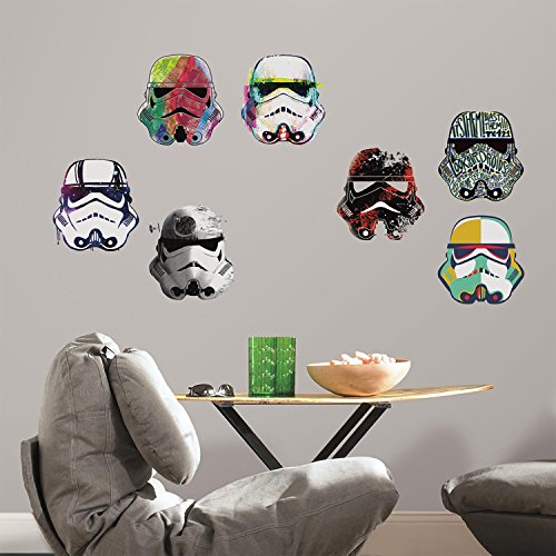 RoomMates Star Wars Artistic Storm Trooper Heads Peel and Stick Wall Decals by RoomMates, RMK3591SCS