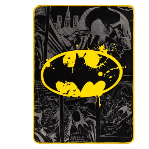 Franco Collectibles Batman Bedding Super Soft Micro Raschel Throw, 46 in x 60 in, (Official Licensed Product)