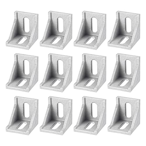 uxcell 5Pcs Inside Corner Bracket Gusset, 38x38x35mm 4040 Angle Connectors for 4040/4080 Series Aluminum Extrusion Profile Silver