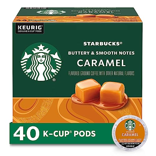 Starbucks K-Cup Coffee Pods—Caramel Flavored Coffee—100% Arabica—1 box (40 pods)