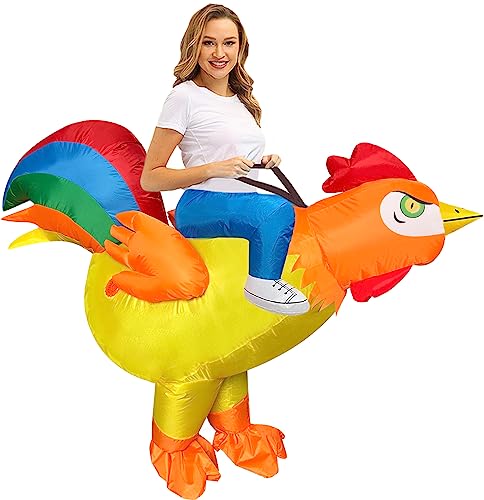 Seeds of Light Inflatable Costume Adult Chicken Costume Funny Halloween Costumes Blow up Chicken Costume For Men Women