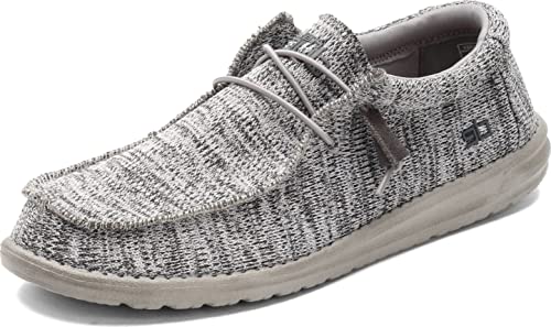 Hey Dude Men's Wally B Sox Grey Size 11 | Men’s Shoes | Men's Lace Up Loafers | Comfortable & Light-Weight