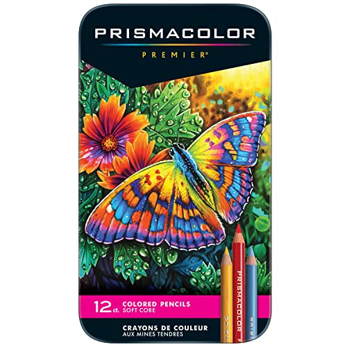 Prismacolor Premier Colored Pencils, Soft Core, Adult Coloring, 12 Pack