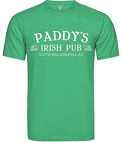 GunShowTees Men's Paddy's Irish Pub St Patrick's Day Shirt, Medium, Green