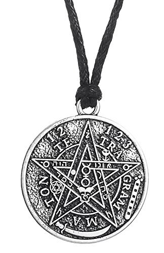 Dawapara Ancient Hebrew Esoteric Tetragrammaton Pentagram Name of God Pendant Necklace Blessing Jewelry for Men
