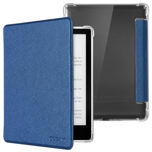 CoBak Case for Kindle Paperwhite - New PU Leather Cover and Clear Soft Silicone Back Cover with Auto Sleep Wake Feature for Kindle Paperwhite Signature Edition (6.8' 11th Generation 2021 Released)