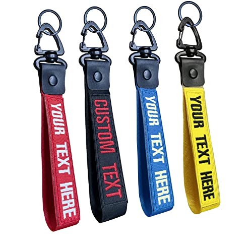 QJS PATCH keychain wristlet,Customzied Keychain,Personalized Key Tag with Key Ring Car Key Chain Clip Nylon Webbing Buckle for key,Tactical Backpack