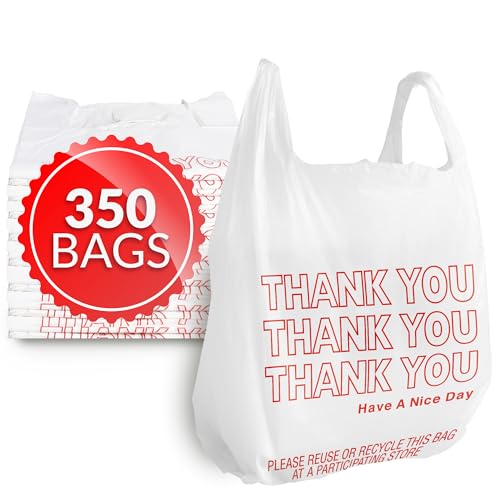 Reli. Thank You Plastic Bags (350 Count) (11.5' x 6.5' x 21') (White) - Grocery, Shopping Bag, Restaurants, Convenience Store