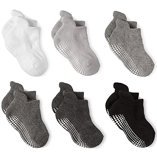 LA ACTIVE Non Slip Grip Ankle Boys and Girls Socks with Non Skid for Babies Toddlers and Kids Back to School, Ideal Gift for Mother's Day