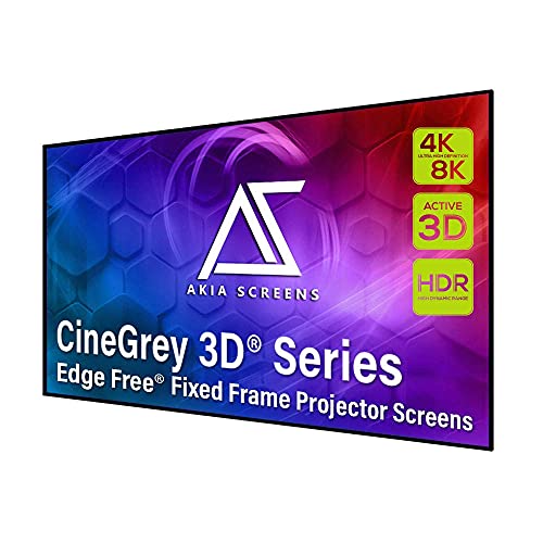 Akia Screens ALR Projector Screen 103 inch 16:9 4K Standard Throw Projection, High Contrast, Ceiling Ambient Light Rejecting Screen, Edge Free Fixed Frame Movie Screen Indoor CineGrey 3D AK-NB103DH3