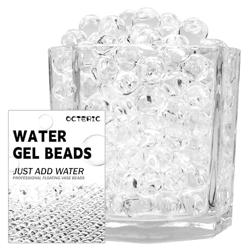 OCTERIC 110000PCS Clear Vase Filler Beads Tansparent Water Gel Beads Growing Crystal Pearls for Christmas Decoration, Floating Candle Making, Wedding Floral Centerpiece