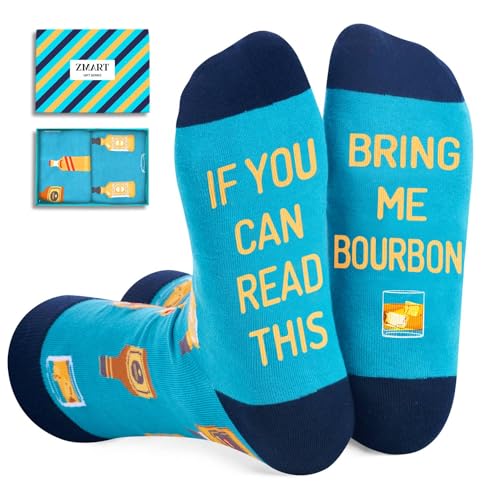 Zmart Funny Bourbon Gifts for Men Bourbon Lover, If You Can Read This Bourbon Whiskey Socks, Father's Day Gift Stocking Stuffers for Him Dad