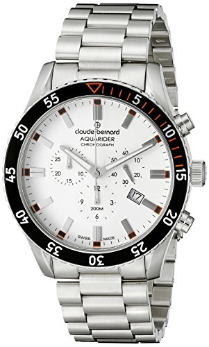 Claude Bernard Men's 10223 3NOM AO Aquarider Analog Display Swiss Quartz Silver Watch
