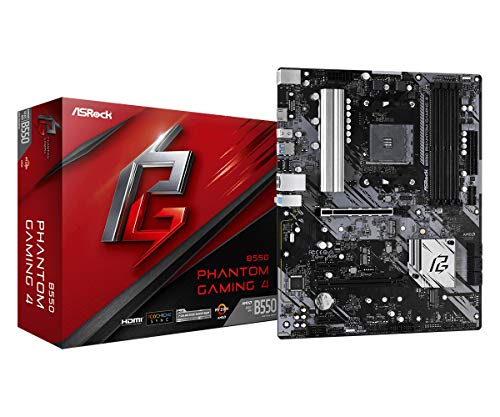 ASRock B550 Phantom Gaming 4 Supports AMD AM4 Socket Ryzen 3000, 3000 G-Series, 4000 G-Series, 5000 and 5000 G-Series Desktop Processors Motherboard