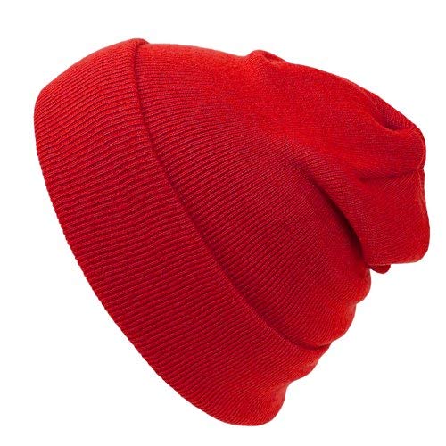 Cap911 Unisex Plain 12 inch Long Beanie - Many Colors Red