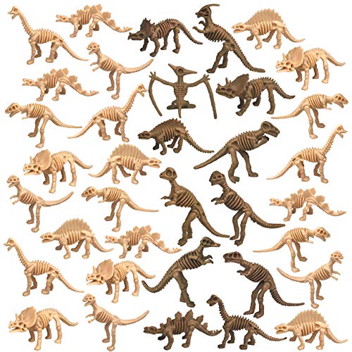 PPXMEEUDC 36 PCS Dinosaur Fossil Skeletons Dinosaur Skeleton Toys Assorted Figures Dino Bones for Dino Sand Dig Science Play Party Favor Decorations