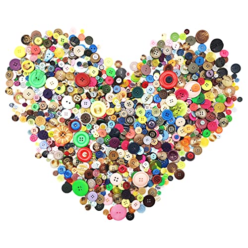 Esoca 650Pcs Bulk Multicolor Buttons for Crafts Assorted Multi Colored Craft Buttons Mixed Multicolored Button for Crafting