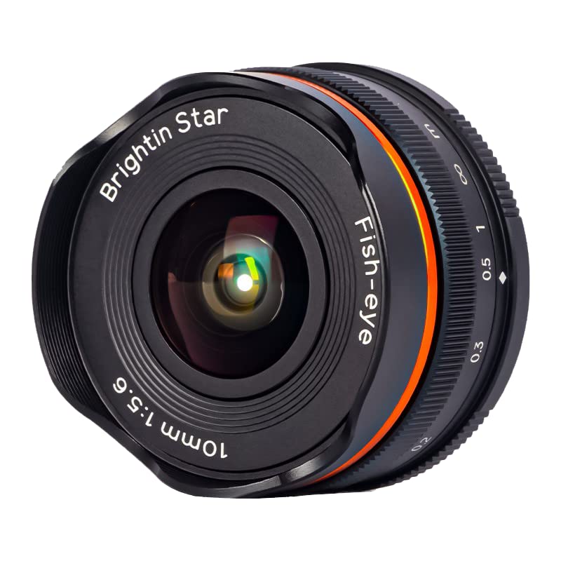 Brightin Star 10mm F5.6 Fisheye Manual Focus Prime Lens for Panasonic LUMIX,Olympus Micro 4/3 Mirrorless Cameras, APS-C MFT Wide-Angle Fixed Lens, Fit for G7, GX85, GX9, G95, GH5, GH6, G100, G9(Black)