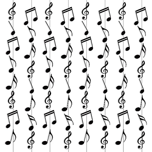 12 PCS Musical Note Banners Music Themed Party Decorations Hanging Swirl Musical Notes Garland Kit Music Note Paper Cutouts for Music Concert Music Themed Birthday Wedding Baby Shower Party Decor