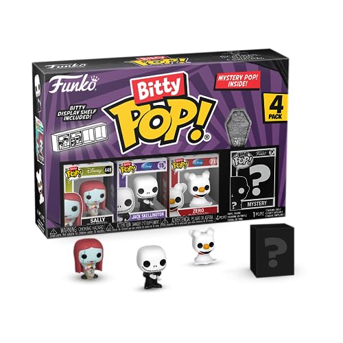 Funko Bitty Pop! The Nightmare Before Christmas Mini Collectible Toys 4-Pack - Sally, Jack Skellington, Zero & Mystery Chase Figure (Styles May Vary)