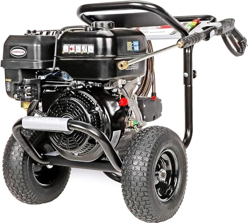 SIMPSON Cleaning PS60843 PowerShot 4400 PSI Gas Pressure Washer, 4.0 GPM, CRX 420cc Engine, Includes Spray Gun and Extension Wand, 5 QC Nozzle Tips, 3/8-inch x 50-foot Monster Hose, 49-State