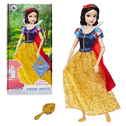 Disney Store Official Snow White Classic Doll, Snow White and The Seven Dwarfs, 11½ Inches, includes Brush with Molded Details, Fully Posable Toy in Glittery Dress - Suitable for Ages 3+ Toy Figure