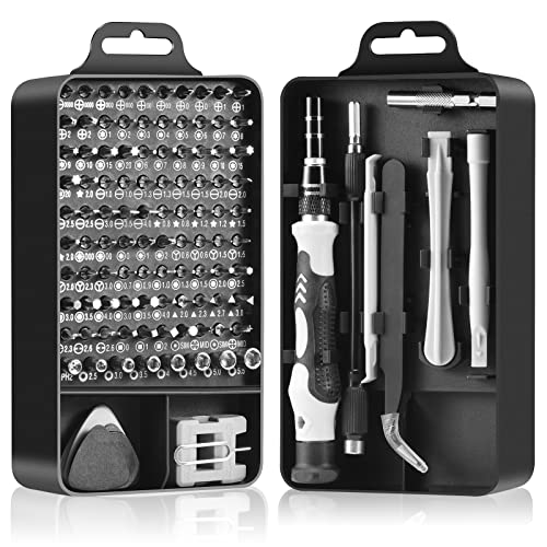 NECAMOCU Precision Screwdriver Set, Professional Grade 115 in 1 Magnetic Repair Tool Kit for Electronics, Computer, iPhone, Laptop, Game Console, Watch, Eyeglasses, Modding, and DIY Projects