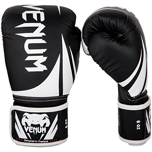 Venum Challenger 2.0 Boxing Gloves -for Kids - Black/White, 8 oz