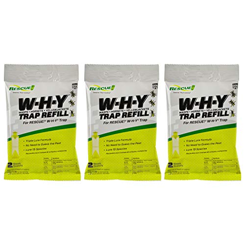 RESCUE! Non-Toxic Wasp, Hornet, Yellowjacket Trap (WHY Trap) Attractant Refill - 2 Week Refill - 3 Pack