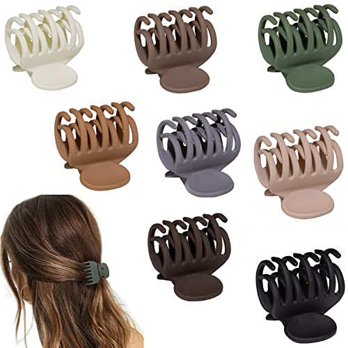 8PCS Small Claw Hair Clips for Thin Hair Women, 1.6' Small Claw Clips Matte Medium Hair Clips for Thin Fine Thick Hair Strong Hold Double Row Teeth Hair Clip Cute Jaw Clamps Girls