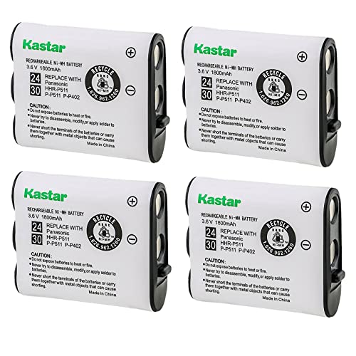 Kastar 4-Pack Battery Replacement for Panasonic PQPP511SVC PPQT22418ZA SANYO GES-PCF10 GESPCF10 I5867 AT&T 104 Energizer ER-P511 Lenmar CB0511 Dantona BAT-511 PP511 SJB1132 SJB3192